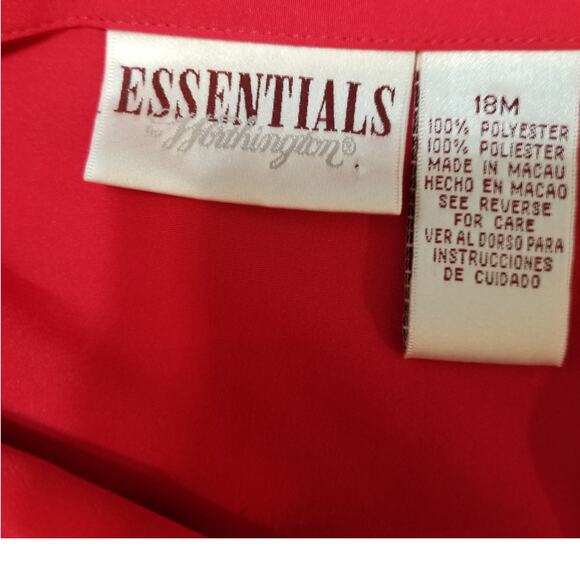 Essentials Worthington Red Long Sleeve Button Up Front Flap Pockets Top Size 18M - Picture 5 of 7